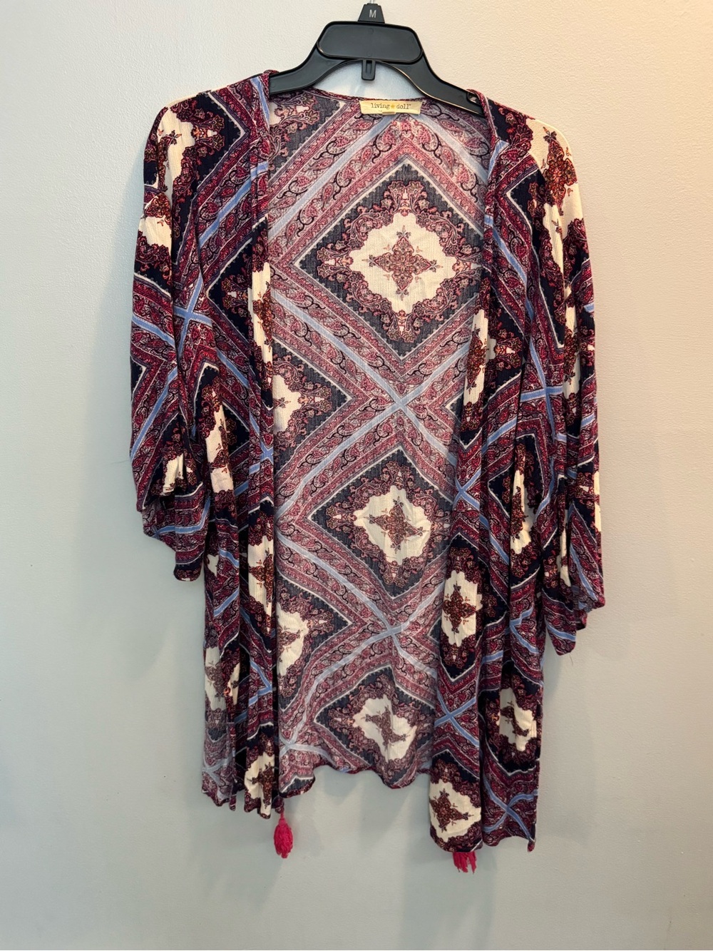 living doll Multicolor Paisley Print Swim Cover Kimono OX